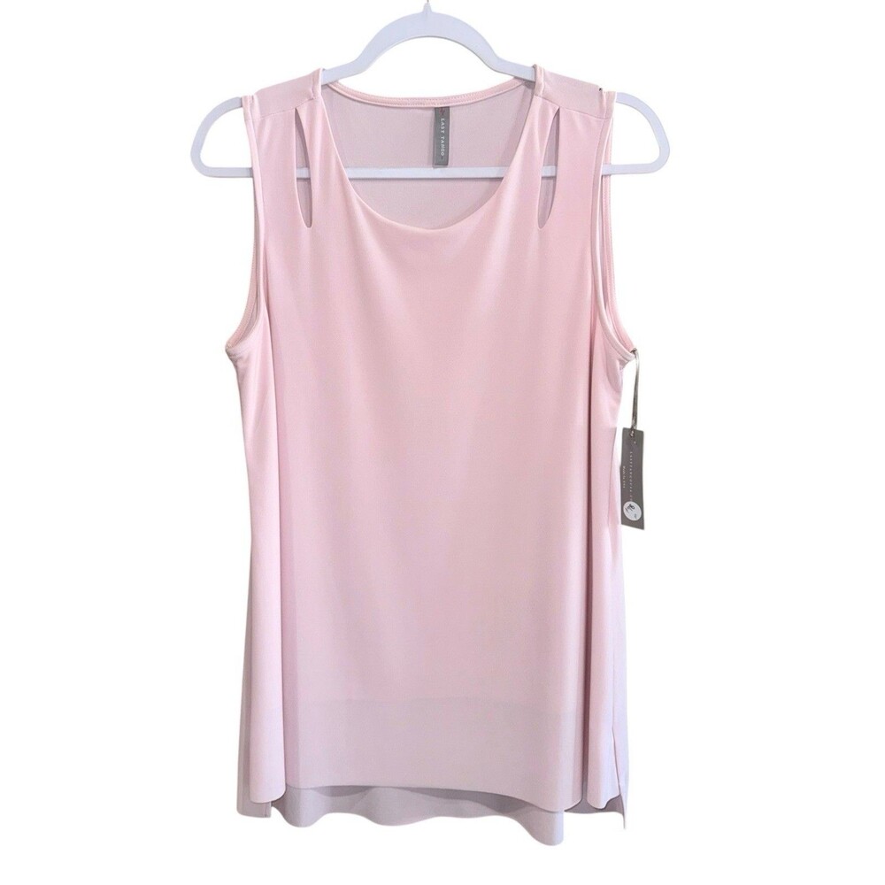 NWT Last Tango Light Pink Cutout Details Sleeveless Blouse Tank Women’s Size M